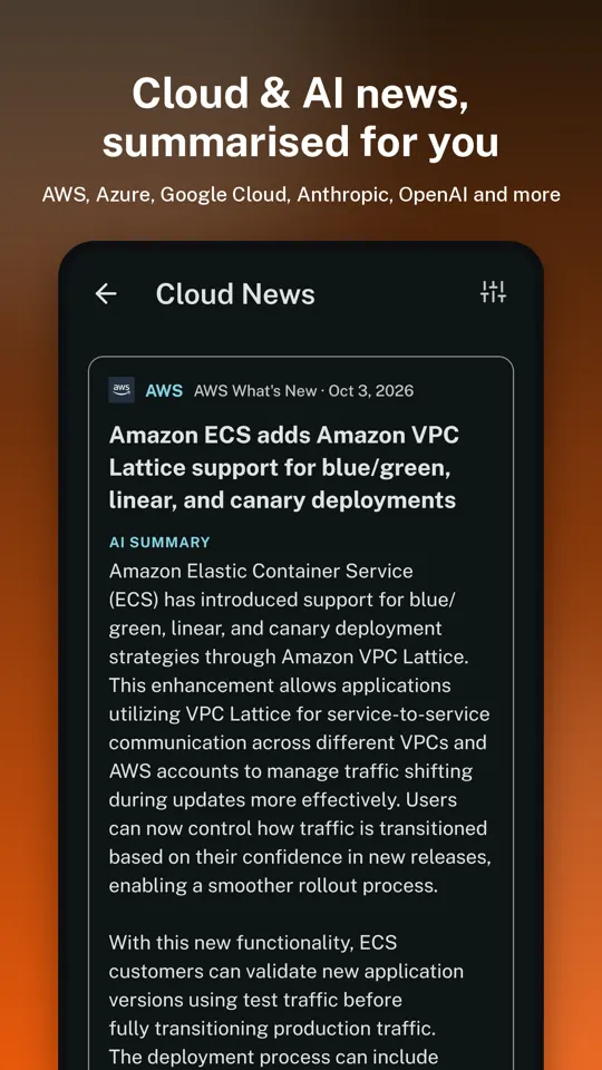 Cloud news feed with AWS, Azure and Google Cloud headlines